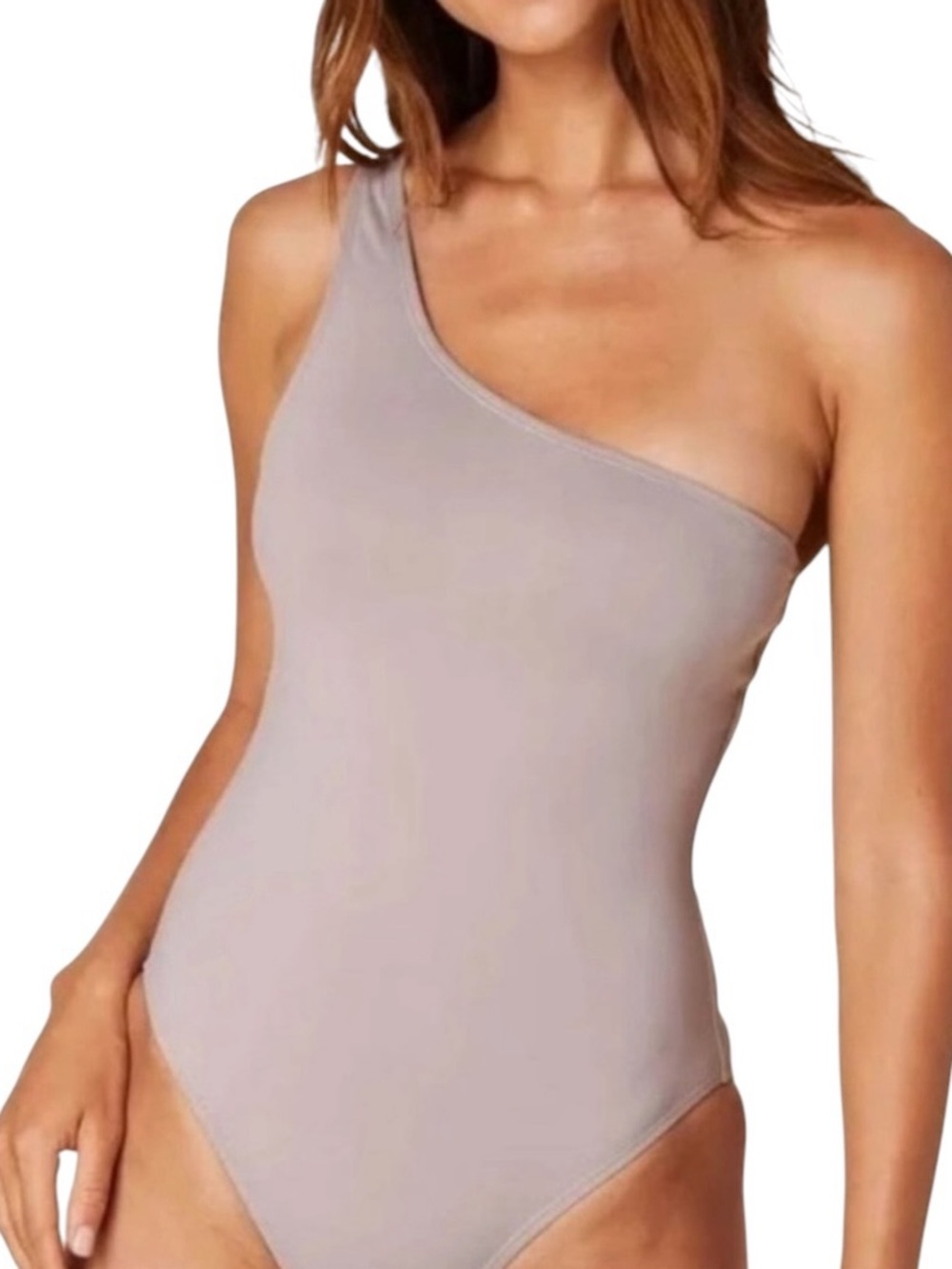 Andie Nantucket One Shoulder‎ One Piece Swimsuit in Stone NWT